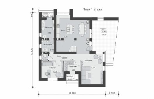 Двухэтажный дом с террасой, тремя спальнями и просторной гостиной